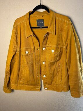 ModCloth Mustard Denim Jacket 1X | Cropped Cotton Jacket | Statement Layer
